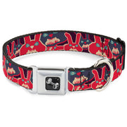 Dog Bone Seatbelt Buckle Collar - Kaleidoscope Balls White/Black