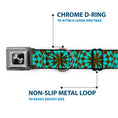 Load image into Gallery viewer, Dog Bone Seatbelt Buckle Collar - Kaleidoscope Balls Turquoise/Brown
