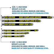 Dog Bone Seatbelt Buckle Collar - KEEP PORTLAND WEIRD Black/Yellow