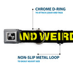 Dog Bone Seatbelt Buckle Collar - KEEP PORTLAND WEIRD Black/Yellow