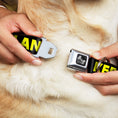 Load image into Gallery viewer, Dog Bone Seatbelt Buckle Collar - KEEP PORTLAND WEIRD Black/Yellow
