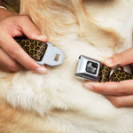 Dog Bone Seatbelt Buckle Collar - Leopard Brown