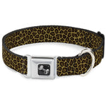 Dog Bone Seatbelt Buckle Collar - Leopard Brown