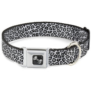 Dog Bone Seatbelt Buckle Collar - Leopard White