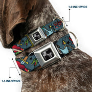 Dog Bone Seatbelt Buckle Collar - Live Hard Die Young Gray