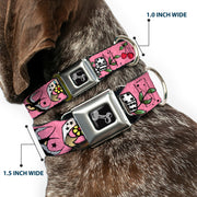 Dog Bone Seatbelt Buckle Collar - Lucky Pink