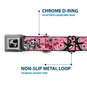 Dog Bone Seatbelt Buckle Collar - Lucky Pink