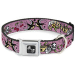 Dog Bone Seatbelt Buckle Collar - Lucky Pink