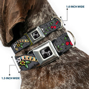 Dog Bone Seatbelt Buckle Collar - Lucky Gray