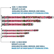Dog Bone Seatbelt Buckle Collar - Live Hard Die Young Pink