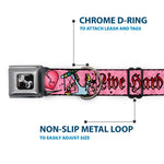 Dog Bone Seatbelt Buckle Collar - Live Hard Die Young Pink