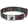 Load image into Gallery viewer, Dog Bone Seatbelt Buckle Collar - Love Kills Gray
