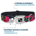 Dog Bone Seatbelt Buckle Collar - Love Kills Pink