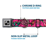 Dog Bone Seatbelt Buckle Collar - Love Kills Pink