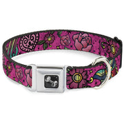 Dog Bone Seatbelt Buckle Collar - Love Kills Pink