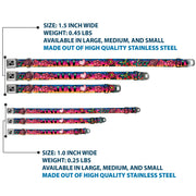 Dog Bone Seatbelt Buckle Collar - Love Love Purple