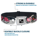 Dog Bone Seatbelt Buckle Collar - Love Love Gray