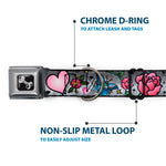 Dog Bone Seatbelt Buckle Collar - Love Love Gray