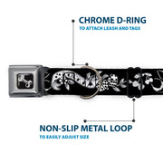 Dog Bone Seatbelt Buckle Collar - Lucky Black/White
