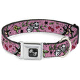 Load image into Gallery viewer, Dog Bone Seatbelt Buckle Collar - Lucky CLOSE-UP Pink
