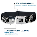 Dog Bone Seatbelt Buckle Collar - Live Hard Die Young Black/White