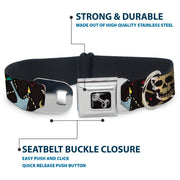 Dog Bone Seatbelt Buckle Collar - Live Hard Die Young CLOSE-UP Black