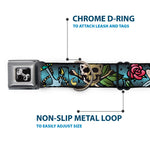 Dog Bone Seatbelt Buckle Collar - Live Hard Die Young CLOSE-UP Turquoise