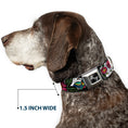 Load image into Gallery viewer, Dog Bone Seatbelt Buckle Collar - Love Kills CLOSE-UP White
