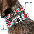 Load image into Gallery viewer, Dog Bone Seatbelt Buckle Collar - Lollipop Hearts White
