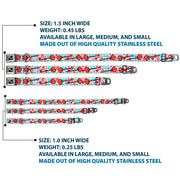 Dog Bone Seatbelt Buckle Collar - Lollipop Hearts White