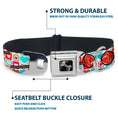 Load image into Gallery viewer, Dog Bone Seatbelt Buckle Collar - Lollipop Hearts White

