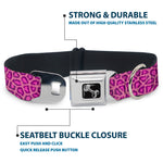Dog Bone Seatbelt Buckle Collar - Leopard Baby Pink