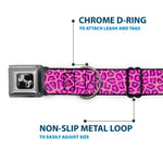 Dog Bone Seatbelt Buckle Collar - Leopard Baby Pink