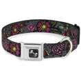 Load image into Gallery viewer, Dog Bone Seatbelt Buckle Collar - Love Kills CLOSE-UP Gray
