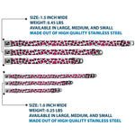 Dog Bone Seatbelt Buckle Collar - Leopard White/Fuchsia