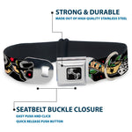 Dog Bone Seatbelt Buckle Collar - Lucky Black