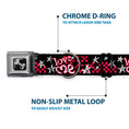 Load image into Gallery viewer, Dog Bone Seatbelt Buckle Collar - Love Me w/Sketch Stars & Checkers Black/Fuchsia/White
