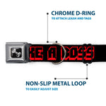 Dog Bone Seatbelt Buckle Collar - LIKE A BOSS Black/Red