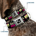 Load image into Gallery viewer, Dog Bone Seatbelt Buckle Collar - LICK ME Battery Cartoon
