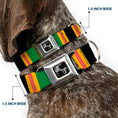Load image into Gallery viewer, Dog Bone Seatbelt Buckle Collar - Lines Black/Gold/Pink/Green
