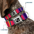 Load image into Gallery viewer, Dog Bone Seatbelt Buckle Collar - Lines Reds/Purples
