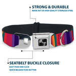 Dog Bone Seatbelt Buckle Collar - Lines Reds/Purples