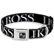 Dog Bone Seatbelt Buckle Collar - LIKE A BOSS2 Black/Red