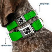 Dog Bone Seatbelt Buckle Collar - Lime Green