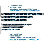 Dog Bone Seatbelt Buckle Collar - LIVING THE DREAM/Clouds Black/Blue/White