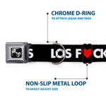 Dog Bone Seatbelt Buckle Collar - LOS F*CKIN' ANGELES Heart Black/White/Red