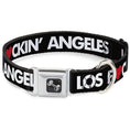 Load image into Gallery viewer, Dog Bone Seatbelt Buckle Collar - LOS F*CKIN' ANGELES Heart Black/White/Red
