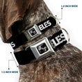 Load image into Gallery viewer, Dog Bone Seatbelt Buckle Collar - LOS F*CKIN' ANGELES Mustache Black/White/Pink
