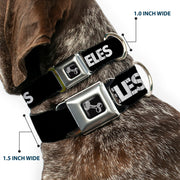Dog Bone Seatbelt Buckle Collar - LOS F*CKIN' ANGELES Mustache Black/White/Pink