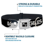 Dog Bone Seatbelt Buckle Collar - LOS F*CKIN' ANGELES Mustache Black/White/Pink